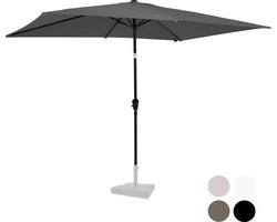 VONROC Premium Stokparasol Rapallo 200x300cm - Incl. beschermhoes – Rechthoekige parasol - Kantelbaar – UV werend doek – Grijs