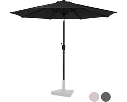 VONROC Premium Stokparasol Recanati Ø300cm – Incl. beschermhoes - Ronde parasol - Kantelbaar – UV werend doek - Zwart
