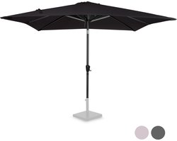 VONROC Premium Stokparasol Rosolina 280x280cm - Incl. beschermhoes – Vierkante parasol - Kantelbaar – UV werend doek - Zwart