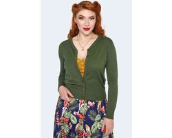 Voodoo Vixen - Wooden Button Cardigan - M - Groen