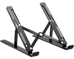 Voomy Office Laptop Standaard Verstelbaar - Ergonomische Stand - Aluminium - Zwart
