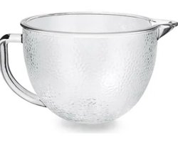 Voor Kitchenaid 4.7L mengkom 5KSM5GB glas, glazen mengkom accessoires, voor KitchenAid 4.5 en 5 quart keukenmixers, gehamerd glazen kom