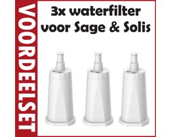 VOORDEELSET van 3 ECCELLENTE waterfilters voor Sage BES008 & voor Solis espressomachine type 1011, 114, 115, 115A, 117 en 118