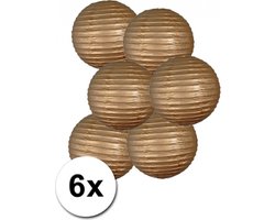 Voordelig lampionnen pakket goud 6x