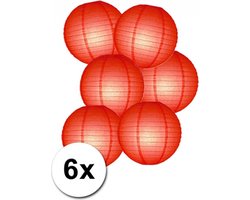 Voordelig lampionnen pakket rood 6x