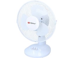 Voordelige tafel of bureau ventilator wit 23 cm - Witte kantoor/bureau ventilatoren