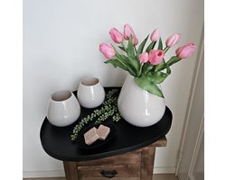 Voorjaarsdecoratie Set met Roze Tulpen – Luxe Vaasdecoratie voor Interieur