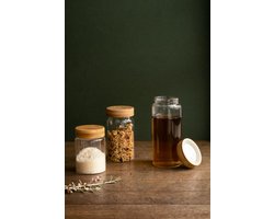 Voorraadpot, Bamboe, Rond, 450 ML - Pebbly