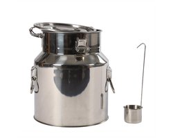 Voorraadton – Voorraadblik – Bewaarbus – Opbergton – Roestvrijstalen Ton – 14 Liter Capaciteit – Luchtdichte Siliconen Sluiting