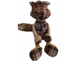 Vos Deurstopper katoen Bruin met lange pluche staart - 30 cm
