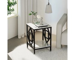 Vostara - Bijzettafel Buiten - Bijzet Tafel - Bijzet Tafel Zwart - Bijzettafels - Bijzettafeltjes Woonkamer - Koffietafel - Plantentafel - Hoektafel - 58cm hoog - Max 40KG