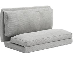 Vouwbank – Slaapbank – Klikklapbank – Bedbank – Loungestoel – Lichtgrijs – Wasbare Hoes – Hoogwaardig Schuim