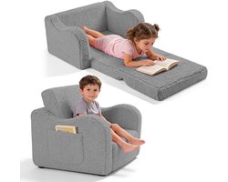 Vouwbare 2-in-1 Kinderbank en Stoel voor Kinderen vanaf 1 Jaar, Verwijderbare Hoezen, Zacht en Veilig voor Meisjes en Jongens, Perfect voor de Kinderkamer en Speelhoek