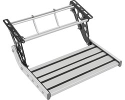 Vouwbare Camper Trede - Mobiele Instap - Veilig Instappen - Met LED Verlichting - 150 kg Draaglast - Zilver