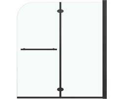 Vouwbare Douchecabine 2-Panels - Wanddouche - Badkamer Douche Scherm - ESG Veiligheidsglas - Zwart