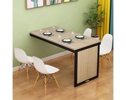 Vouwbare Eettafel - Wandtafel Bartafel - Ruimte Besparen - Opklapbaar Ontwerp - 80/100x60x75cm - Multi Color