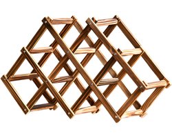 Vouwbare Houten Wijnrek - Vrijstaand Wijnrek - Wijnfleshouder - Houten Tafel - Opvouwbaar Wijnrek - Mooi Wijnrek - Geschikt voor Keuken - Eetkamer - Woonkamer of Wijnkelder