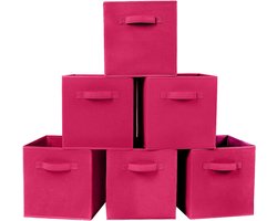 Vouwbare Opbergdoos van Stof, Organizer voor Kast en Speelgoedopslag, Multifunctionele Opbergmand (Fuchsia)