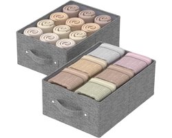 Vouwbare Opbergdozen voor Organisatie in Huis, Kantoor en Kast - Grijze Stoffen Mandjes, 2 Stuks, 13 x 23 x 14 cm, Ruimtebesparend en Praktisch