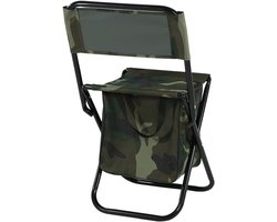 Vouwbare Outdoor Campingstoel - Handig Draagbare Stoel - Rugzakstoel - Vissen met Opbergzak - Camouflage - Militair