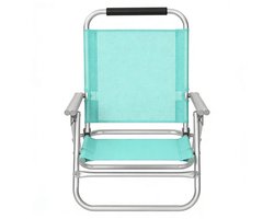 Vouwbare outdoor stoel strandstoel 57x59x71 cm groen ademende stof duurzaam stevig en licht aluminiumframe ademend en comfortabel met armleuningen vier standen verstelbare rugleuning outdoor kamperen picknick geschikt