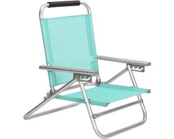 Vouwbare outdoor stoel strandstoel 57x59x71 cm groen ademende stof duurzaam stevig en licht aluminiumframe ademend en comfortabel met armleuningen vier standen verstelbare rugleuning outdoor kamperen picknick geschikt