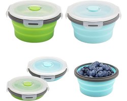 Vouwbare Siliconen Kom Set van 2, Draagbare Opvouwbare Kommen van 305ml voor Thuis en Reizen
