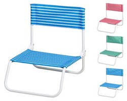 Vouwbare Strandstoel - Gestreept – Compact & Comfortabel - Rood