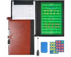 Vouwbare Tactiekbord voor Voetbal met Magneten - Ideaal voor Coaches en Teams, Groen Echt Leer