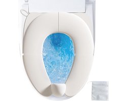 Vouwbare Toiletbril voor Kinderen, Reisvriendelijke Potty Trainer voor Peuters met Opbergtas, Geschikt voor Jongens en Meisjes, Crème Wit