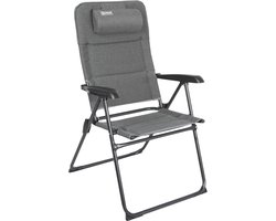 Vouwbare tuinstoel met textilene en sneldrogend schuim, grijze rugleuning verstelbaar
