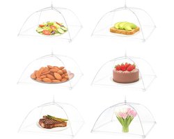 Vouwbare voedselafdekking set van 6 stuks voor fruit, bescherming tegen vliegen en insecten, ideaal voor keuken, picknick en tuin