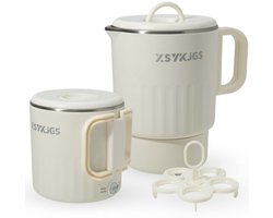 Vouwbare Waterkoker 1 Liter Geel - Reis, Kamperen, Elektrische Waterkoker, 600 W, RVS, BPA-vrij, Dubbelwandig Ontwerp