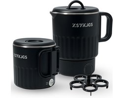 Vouwbare Waterkoker 1 Liter Geel - Reis, Kamperen, Elektrische Waterkoker, 600 W, RVS, BPA-vrij, Dubbelwandig Ontwerp