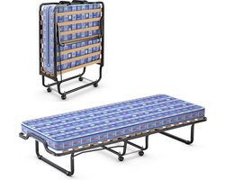 Vouwbed - Opklapbed - Logeerbed - Zetelbed - Veldbed - Kampeerbed - Logeermatras - 1 persoons - Metalen frame
