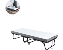 Vouwbed - Opklapbed - Logeerbed - Zetelbed - Veldbed - Kampeerbed - Logeermatras - 1 persoons - Metalen frame