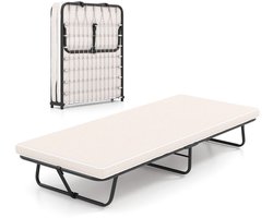 Vouwbed - Opklapbed - Logeerbed - Zetelbed - Veldbed - Kampeerbed - Logeermatras - 1 persoons - Metalen frame