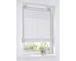 Vouwgordijn, rolgordijn met ogen en bies, kleuren: wit, grijs, groen, natuur, afmetingen: 45, 60, 80, 100 x 140 cm