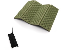 Vouwkussen - Zitmatje - Kussen - Zitkussen - Picknick Kussen - kampeer Kussen - Draagbaar kleed - met Opbergtas - Waterdicht - Opvouwbaar - voor buiten, tuin, camping, picknick, wandelen - grijs en groen - 37.5cm*26cm*1.1cm
