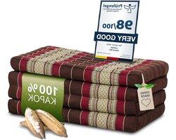 Vouwmatras Kapok - Gastenmatras Logematras - Ontspannen Kamperen - Natuurlijke Kapokvulling - 200 x 80 x 8 cm - Wijnrood