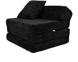 Vouwmatras - Logeerbed uitklapbaar - Extra slaapplek creëren - Met hoofdeinde en kussen - 200 x 70 x 10 cm