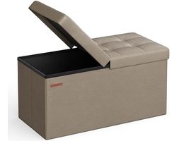 Vouwopslag Ottoman, opbergbank, voetenbank, 15 x 30 x 15 inch, 660 lb laadcapaciteit, voor ingang, woonkamer, slaapkamer, thuiskantoor, licht taupe