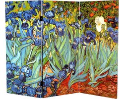 Vouwscherm 3 Panelen - Room Divider - Ruimte Indelen - Dubbelzijdig Kunst - 91 cm Hoog - Multicolor