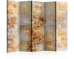 Vouwscherm 5 panelen - Ruimteverdeler decoratief - Privacy creëren - Handgemaakt op bestelling - 225 x 172 cm - Grijze structuur
