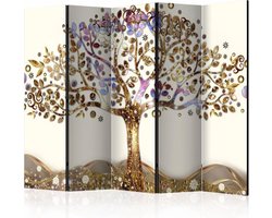 Vouwscherm - Gouden boom  225x172cm  , gemonteerd geleverd, dubbelzijdig geprint (kamerscherm)