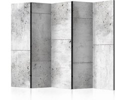 Vouwscherm / Kamerscherm - Betonnen wand 225x172cm , gemonteerd geleverd, dubbelzijdig geprint