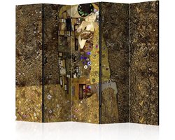 Vouwscherm / Kamerscherm - Gouden kus 225x172cm , gemonteerd geleverd, dubbelzijdig geprint