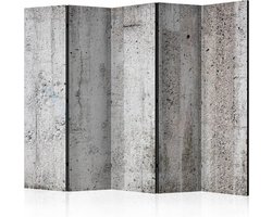 Vouwscherm / Kamerscherm - Grijze muur 225x172cm , gemonteerd geleverd, dubbelzijdig geprint