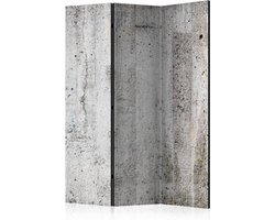 Vouwscherm / Kamerscherm - Grijze wand van beton 135x172 cm , gemonteerd geleverd dubbelzijdig geprint