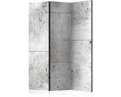 Vouwscherm / Kamerscherm - Muur van Beton 135x172 cm , gemonteerd geleverd dubbelzijdig geprint